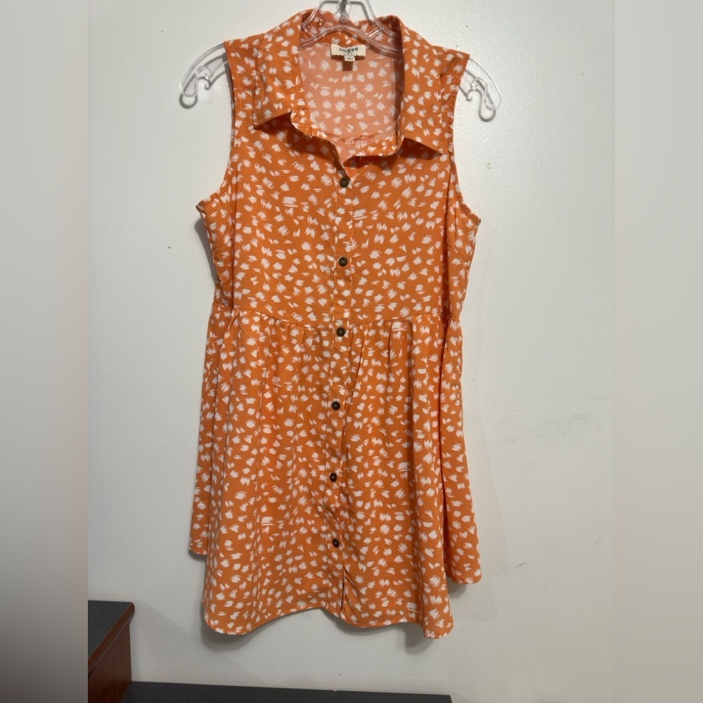 Umgee Orange and White Patterned Dress
